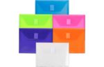 5 1/2 x 7 1/2 Plastic Envelopes with Hook & Loop Closure - Index Booklet - (Pack of 12) Assorted