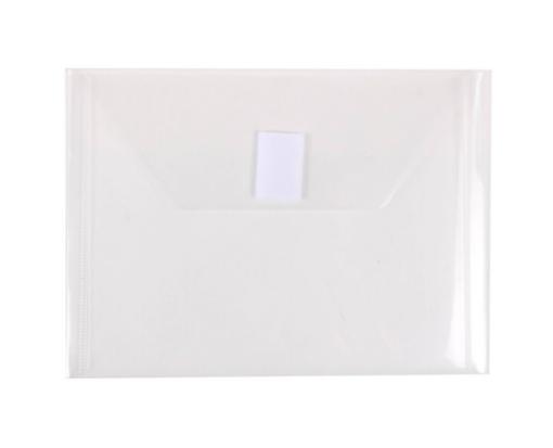 5 1/2 x 7 1/2 Plastic Envelopes with Hook & Loop Closure - Index Booklet - (Pack of 12) Clear