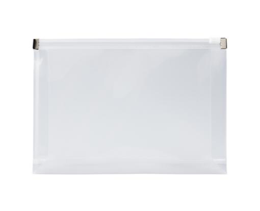 5 1/4 x 8 Plastic Envelopes with Zip Closure - Index Booklet - (Pack of 12) Clear