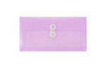 5 1/4 x 10 Plastic Envelopes with Button & String Tie Closure - #10 Booklet - (Pack of 12) Lilac Purple