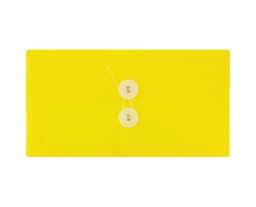 5 1/4 x 10 Plastic Envelopes with Button & String Tie Closure - #10 Booklet - (Pack of 12) Yellow
