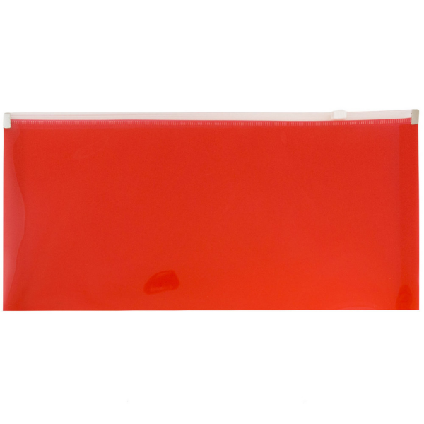 Blank 5 X 10 Plastic Pencil Pouches With Zip Closure Pack Of 12 Red Folders Com