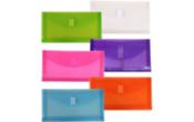 5 1/4 x 10 Plastic Expansion Envelopes with Hook & Loop Closure - #10 Booklet - 1 Inch Expansion - (Pack of 6)
