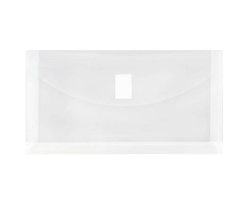 5 1/4 x 10 Plastic Expansion Envelopes with Hook & Loop Closure - #10 Booklet - 1 Inch Expansion - (Pack of 12) Clear
