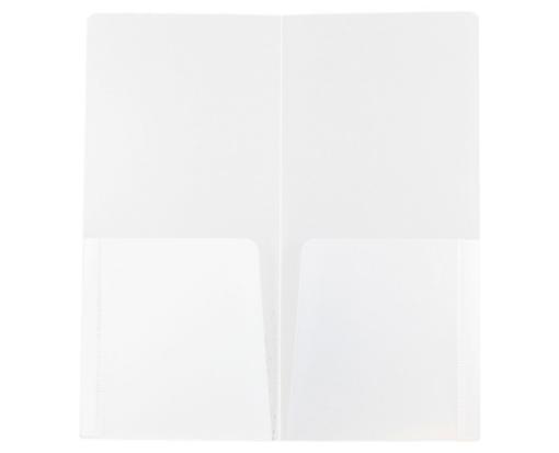4 1/4 x 9 1/8 Two Pocket Heavy Duty Mini Plastic Folders (Pack of 6) Clear