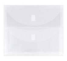 9 1/2 x 11 1/2 Plastic Multi Pocket Envelopes with Hook & Loop Closure - 2 Pockets - Letter Booklet - (Pack of 12)