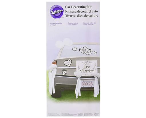 Just Married Car Decorating Kit White