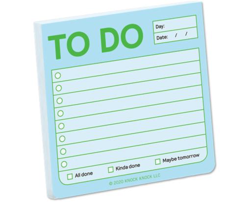 Knock Knock 3 x 3 Fresh Look Sticky Note Pad (100 Sheets) Blue/Green "To Do"