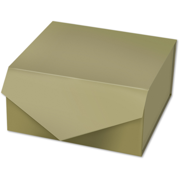 8 x 8 x 4 Collapsible Gift Box w/Magnetic Closure & 2PCS of Tissue Paper Gold