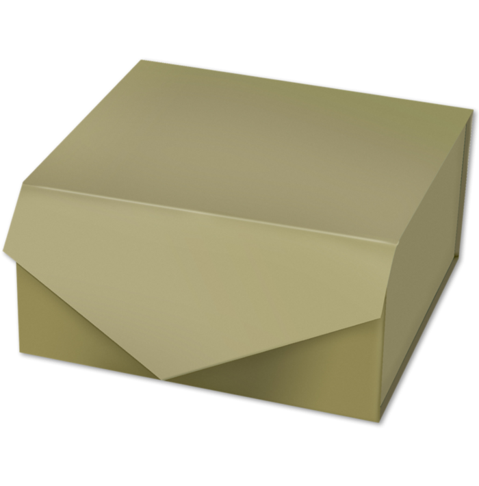 8 x 8 x 4 Collapsible Gift Box w/Magnetic Closure & 2PCS of Tissue Paper Gold