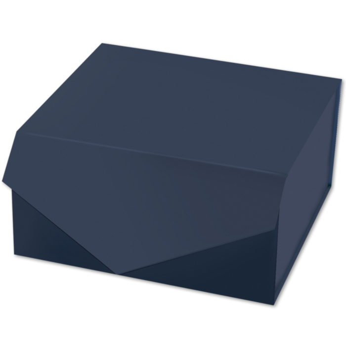 8 x 8 x 4 Collapsible Gift Box w/Magnetic Closure & 2PCS of Tissue Paper Navy