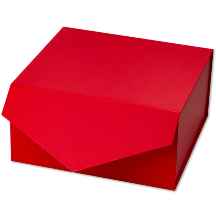 8 x 8 x 4 Collapsible Gift Box w/Magnetic Closure & 2PCS of Tissue Paper Red