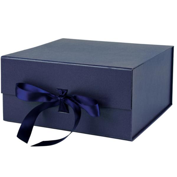 Louis Vuitton medium gift box (square ) with blue ribbon and paper gift bag