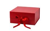 8 x 8 x 4 Collapsible Magnetic Gift Box w/Satin Ribbon