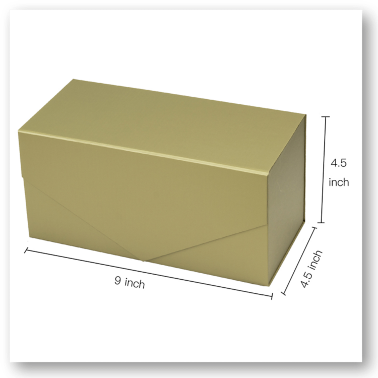 9 x 4 1/2 x 5 Collapsible Gift Box with Magnetic Closure & 2PCS of Tissue Paper Gold