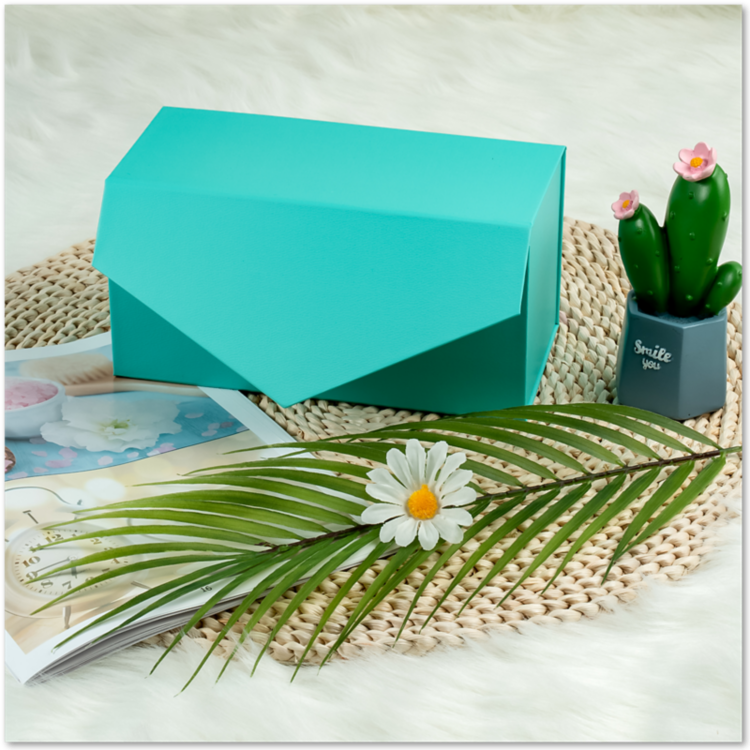 9 x 4 1/2 x 5 Collapsible Gift Box with Magnetic Closure & 2PCS of Tissue Paper Tiffany Blue