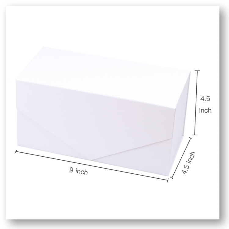 9 x 4 1/2 x 5 Collapsible Gift Box with Magnetic Closure & 2PCS of Tissue Paper White