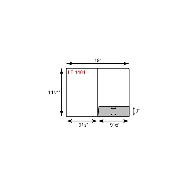 Legal Size Folder w/1 Short Pocket & Rounded Corner 