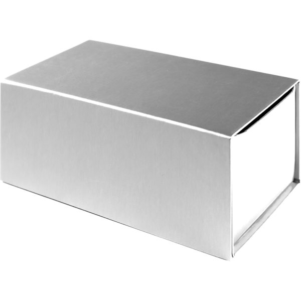 Large Magnet Gift Box Silver Metallic