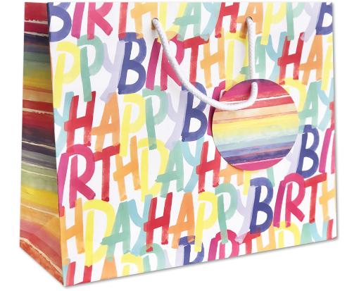 Large Gift Bag (12 1/2 x 10 x 5) Rainbow Birthday