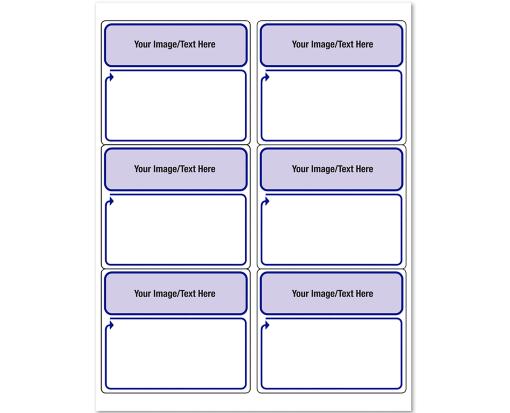 3 1/3 x 4 Rectangle (1 Color) Laser Sheet Mailing Label (6 per sheet) White w/Thick Blue Border