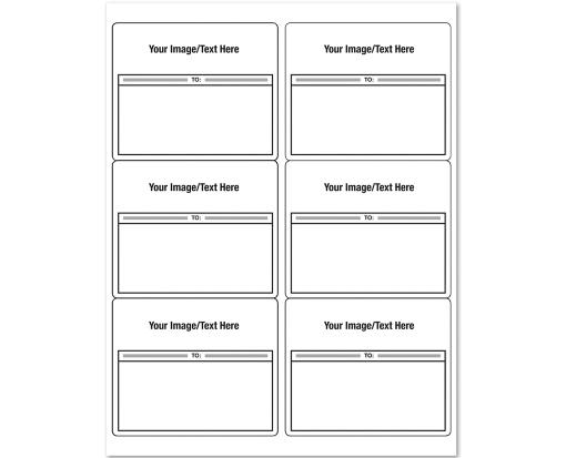 3 1/3 x 4 Rectangle (1 Color) Laser Sheet Mailing Label (6 per sheet) White w/Black To