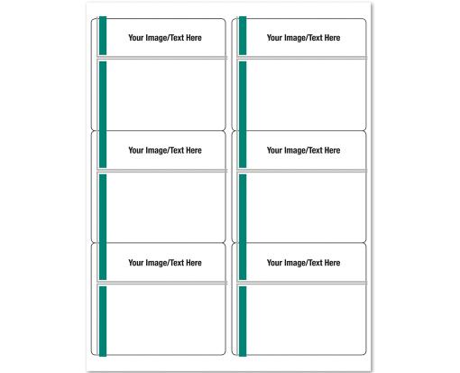 3 1/3 x 4 Rectangle (1 Color) Laser Sheet Mailing Label (6 per sheet) White w/Green & Gray