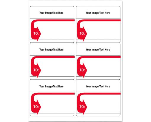 3 1/3 x 4 Rectangle (1 Color) Laser Sheet Mailing Label (6 per sheet) White w/Red To