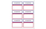 3 1/3 x 4 Rectangle (1 Color) Laser Sheet Mailing Label (6 per sheet) White w/Thin Red  Blue Border