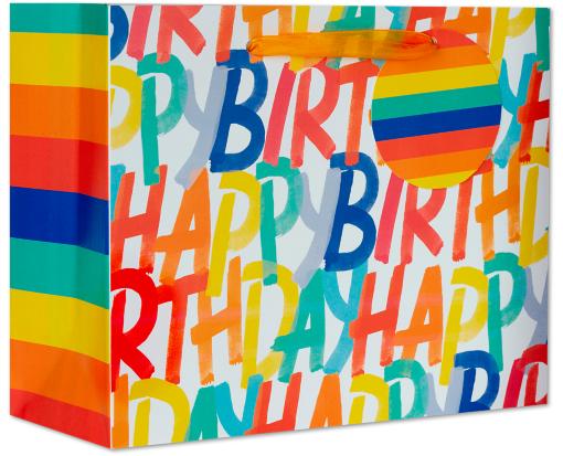 Medium Gift Bag (10 x 8 x 4) Rainbow Birthday