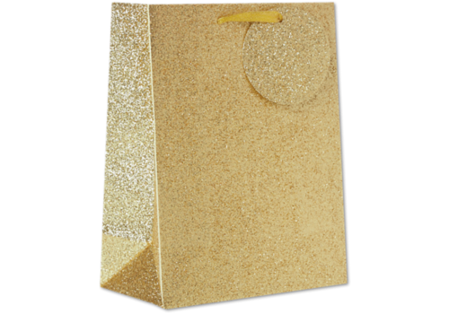 Medium Gift Bag, 10 x 8 x 4, Gold Sparkle 