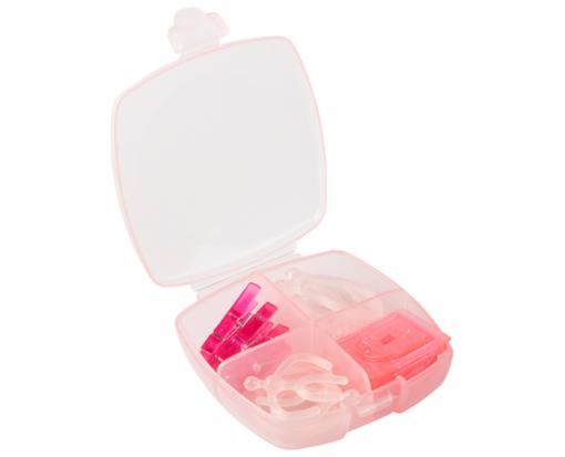 Medium Plastic Clip Box with Clips (Pack of 24 Clips) Pink