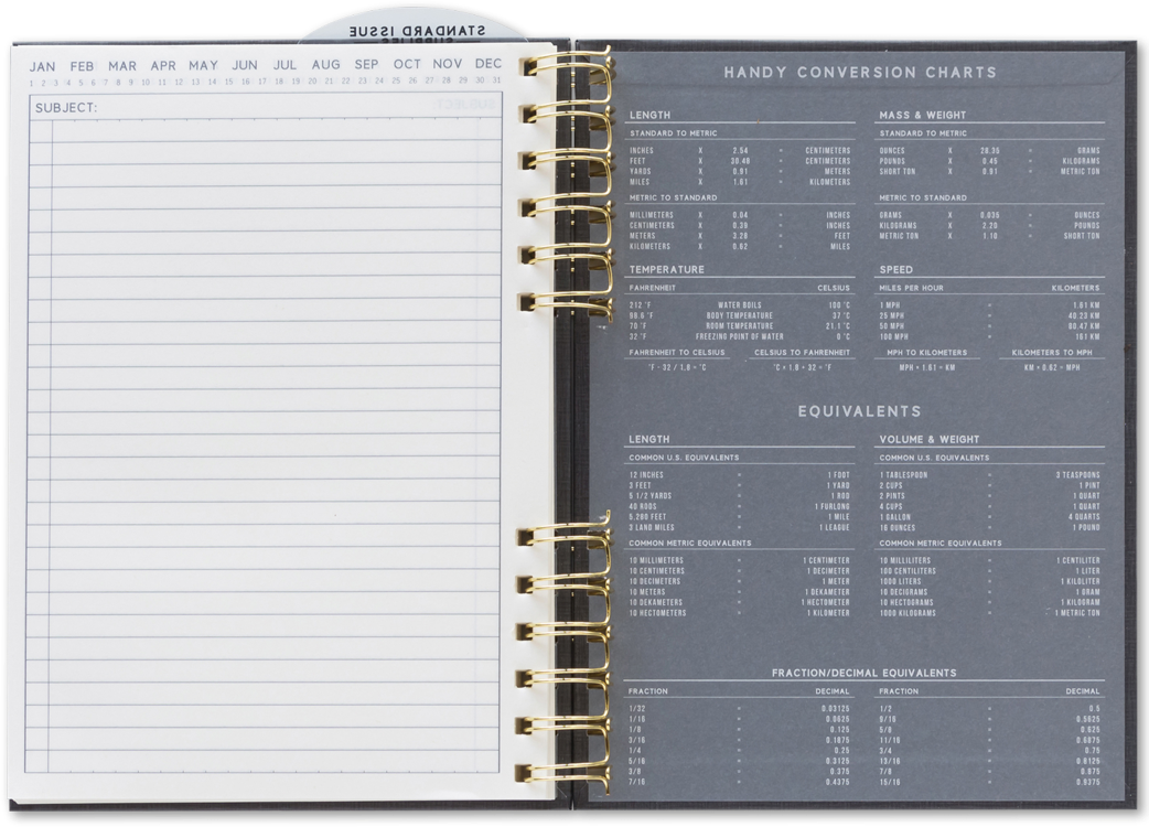 No. 12 Planner Notebook (6 x 8 1/4) Black - No. 12