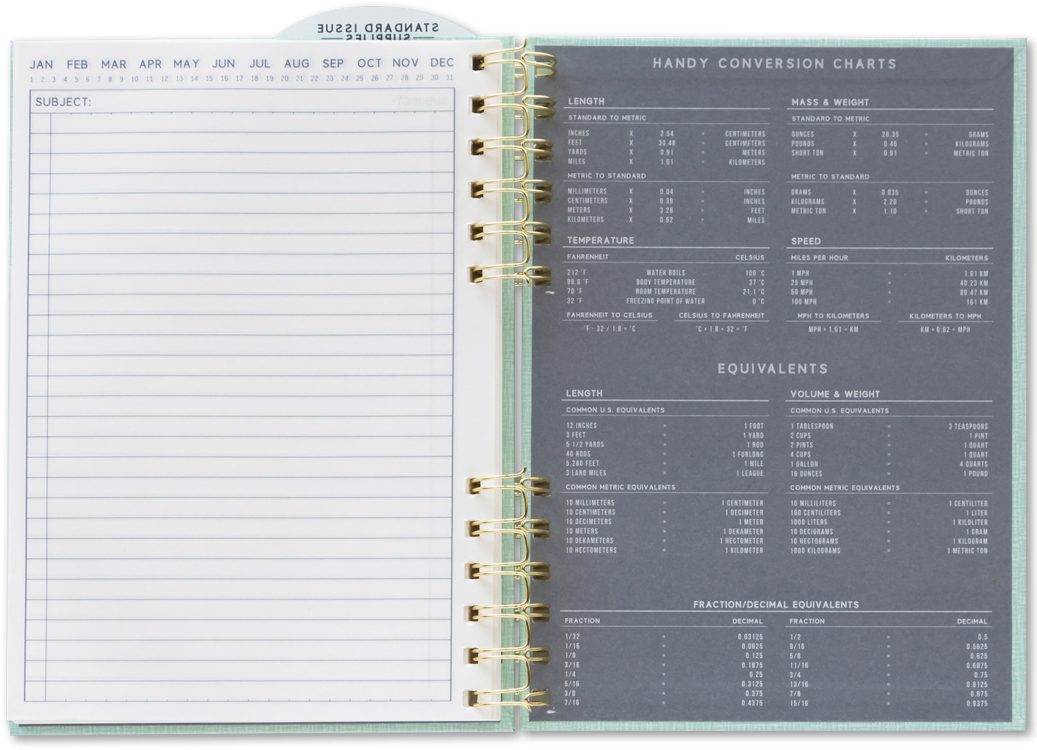 No. 12 Planner Notebook (6 x 8 1/4) Green - No. 12