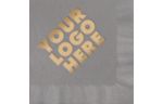 Foil Imprint Luncheon Napkin (Coined) Pewter w/ Gold Foil