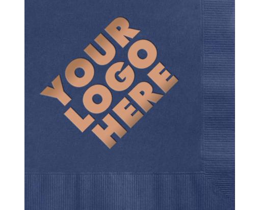 Foil Imprint Luncheon Napkin (Coined) Navy w/ Penny Foil