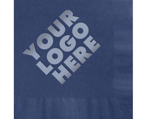 Foil Imprint Luncheon Napkin (Coined) Navy w/ Silver Foil