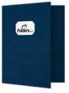 9 x 12 Presentation Folder w/Front Cover Center Card Slits Nautical Blue Linen