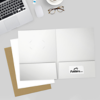 9 x 12 Presentation Folder w/Front Cover Center Card Slits White Gloss