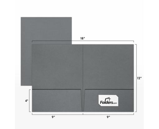 9 x 12 Presentation Folder w/Front Cover Lower Right Card Slits Sterling Gray Linen