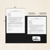 9 x 12 Presentation Folder w/Front Cover Lower Right Card Slits Deep Black Linen