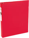 1" Economy Non-View Poly Binder w/Round Rings Red