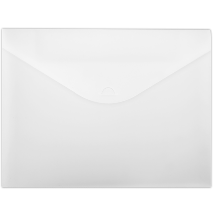 Poly Envelope w/Half-Moon Closure (9 1/2 x 12 1/2, Flap 4 1/2) Frosted