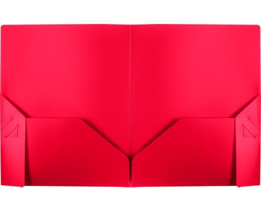 9 1/2 x 11 3/4 Poly Folder w/Tuck Tabs Red