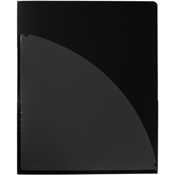 9 1/2 x 11 3/4 Poly Folder w/Clear Front Pocket Black