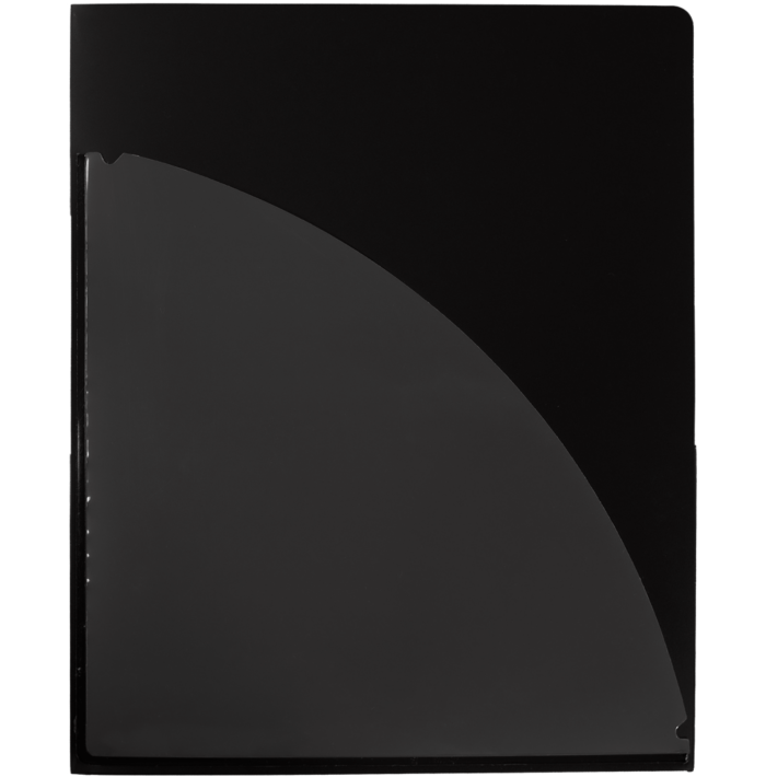 9 1/2 x 11 3/4 Poly Folder w/Clear Front Pocket Black