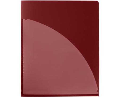 9 1/2 x 11 3/4 Poly Folder w/Clear Front Pocket Maroon