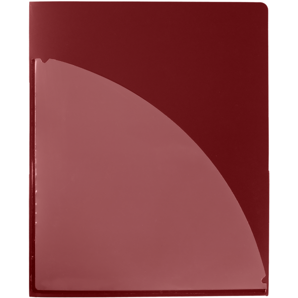 9 1/2 x 11 3/4 Poly Folder w/Clear Front Pocket Maroon