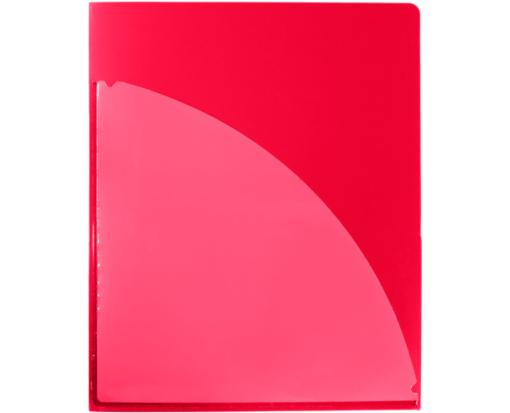 9 1/2 x 11 3/4 Poly Folder w/Clear Front Pocket Red