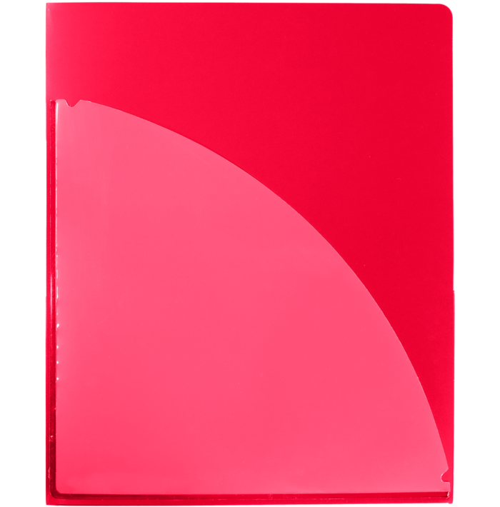 9 1/2 x 11 3/4 Poly Folder w/Clear Front Pocket Red